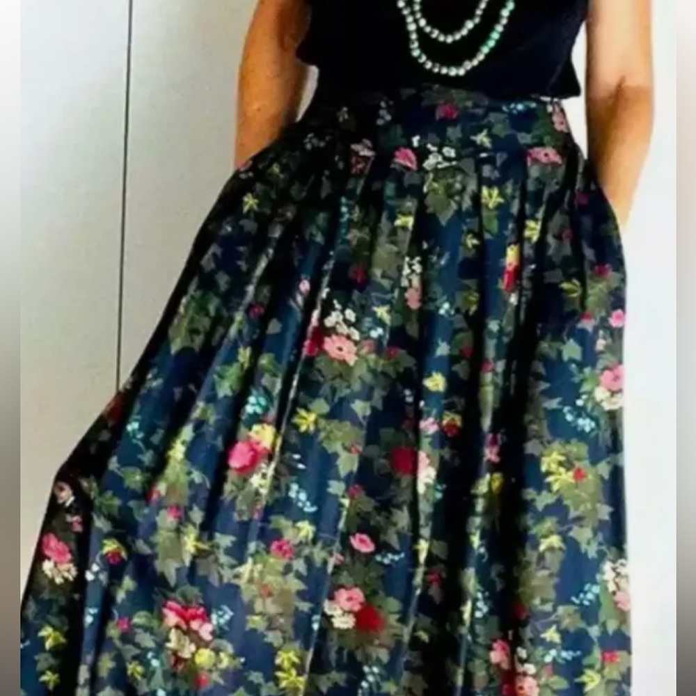 Vintage Floral Herman Geist Rayon Skirt